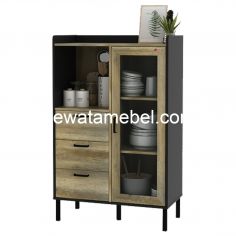 Multipurpose Cabinet Size 80 - Activ Jazz Austin HB 80 / Canyon Oak - Black